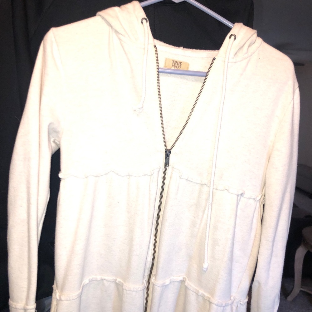 Cream zip up cardigan